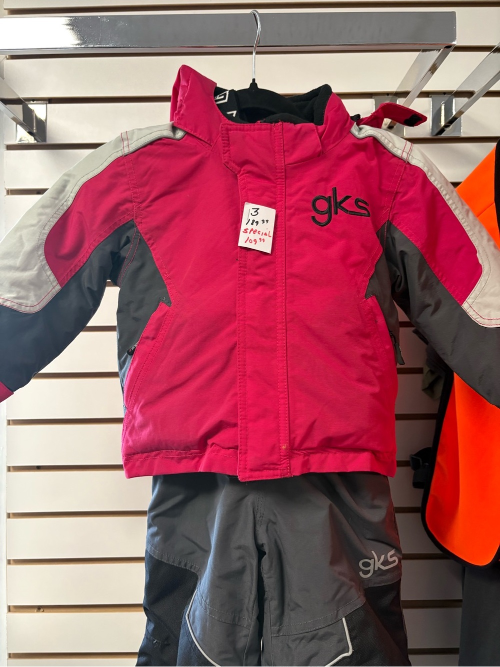 GK Kids Pink and Gray Puffer Jacket